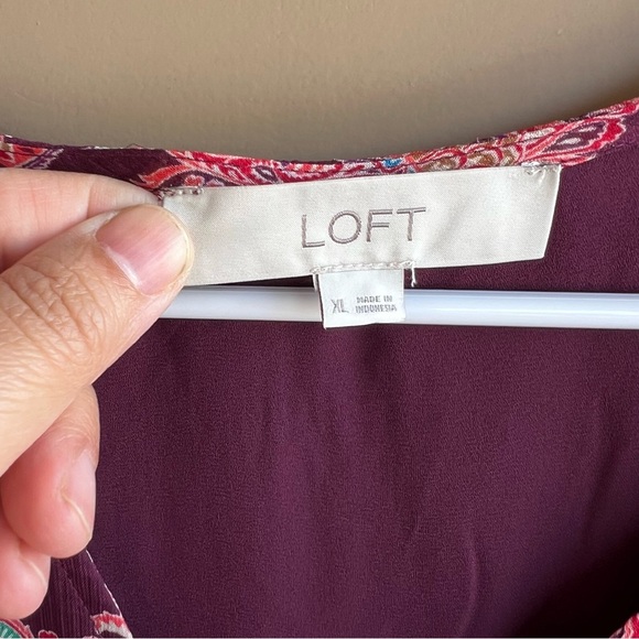 LOFT Boho Long Sleeve Blouse - Size XL - Peasant Modest Office - Picture 3 of 7